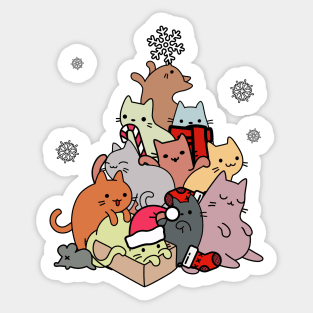 Winter Cat Mountain or Tree Sticker